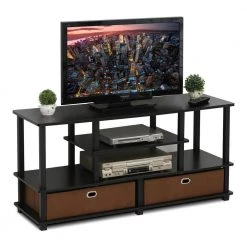 JAYA 48 in. Espresso Particle Board TV Stand Fits TVs Up to 50 in. with Cable Management by Furinno -Furinno Sales espresso furinno tv stands 15119exbkbr 77 1000