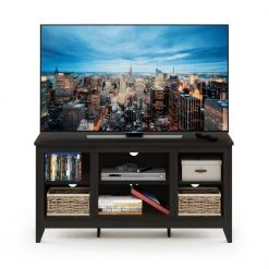 Jensen 48 in. Espresso Particle Board TV Stand Fits TVs Up to 55 in. with Cable Management by Furinno -Furinno Sales espresso furinno tv stands 18108ex c3 1000