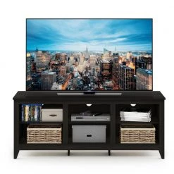 Jensen 59.5 in. Espresso Particle Board TV Stand Fits TVs Up to 65 in. with Cable Management by Furinno -Furinno Sales espresso furinno tv stands 18109ex 4f 1000