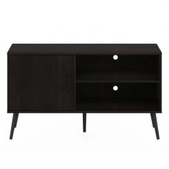 Claude 43.3 in. Espresso Mid Century TV Stand with A Cabinet and 2-Shelves Fits TV's up to 45 in. with Cable Management by Furinno