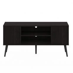 Claude 43.31 in. Espresso Mid Century TV Stand with 2-Cabinets Fits TV's up to 45 in. with Cable Management by Furinno