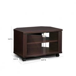 Indo 24 in. Espresso Wood Corner TV Stand Fits TVs Up to 34 in. with Open Storage by Furinno -Furinno Sales espresso furinno tv stands fl 600ex 40 1000