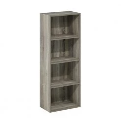 Luder 41.7 in. French Oak 4-Shelf Standard Bookcase by Furinno