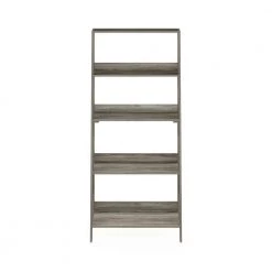 23.6 in. Wide French Oak Wood 5-Shelf Ladder Bookcase with Open Back by Furinno 8 23.6 in. Wide French Oak Wood 5-Shelf Ladder Bookcase with Open Back by Furinno -Furinno Sales french oak furinno bookcases bookshelves 21076gyw 4f 1000