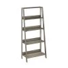 23.6 in. Wide French Oak Wood 5-Shelf Ladder Bookcase with Open Back by Furinno