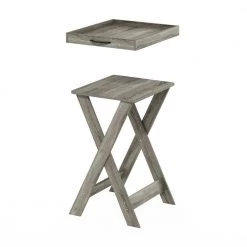 Montale 18.9 in. French Oak Rectangle Wood End Table with Removable Tray by Furinno 13 Montale 18.9 in. French Oak Rectangle Wood End Table with Removable Tray by Furinno -Furinno Sales french oak furinno end side tables 19020gyw 1f 1000