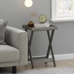 Montale 18.9 in. French Oak Rectangle Wood End Table with Removable Tray by Furinno 17 Montale 18.9 in. French Oak Rectangle Wood End Table with Removable Tray by Furinno -Furinno Sales french oak furinno end side tables 19020gyw 31 1000