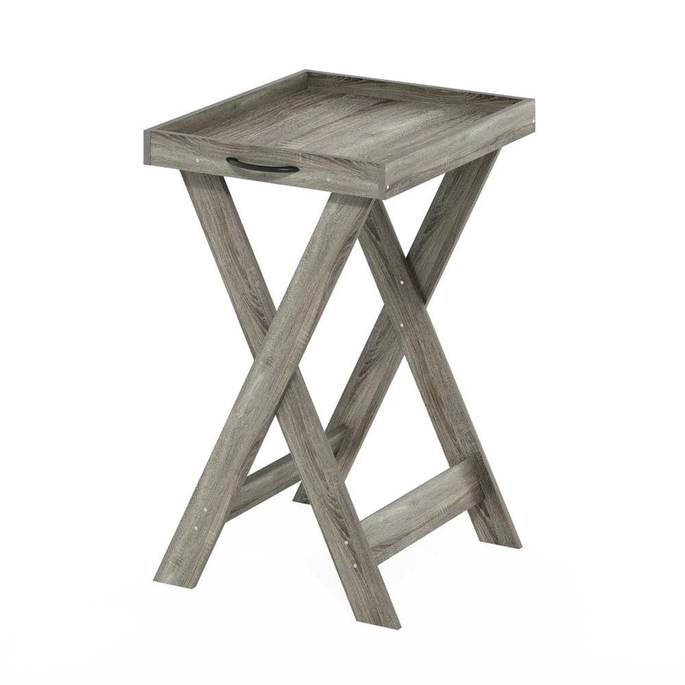 Montale 18.9 in. French Oak Rectangle Wood End Table with Removable Tray by Furinno 1 Montale 18.9 in. French Oak Rectangle Wood End Table with Removable Tray by Furinno