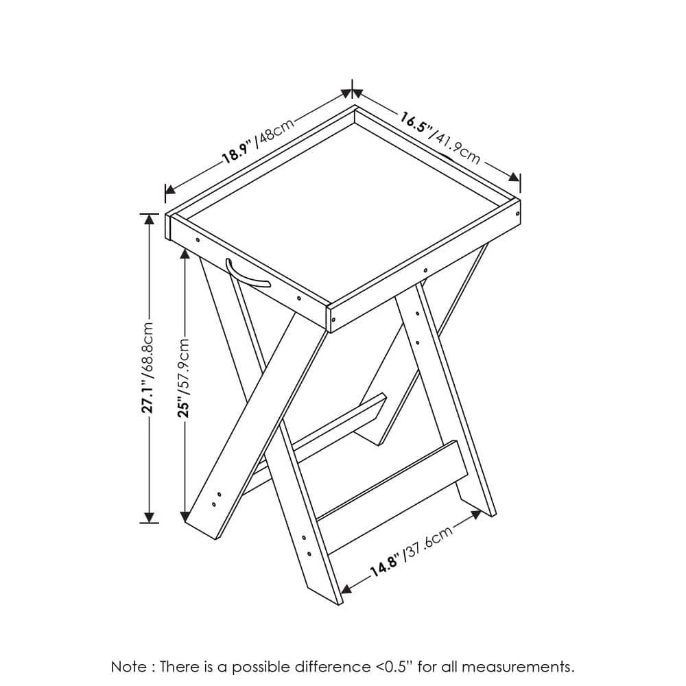 Montale 18.9 in. French Oak Rectangle Wood End Table with Removable Tray by Furinno 8 Montale 18.9 in. French Oak Rectangle Wood End Table with Removable Tray by Furinno - Image 8