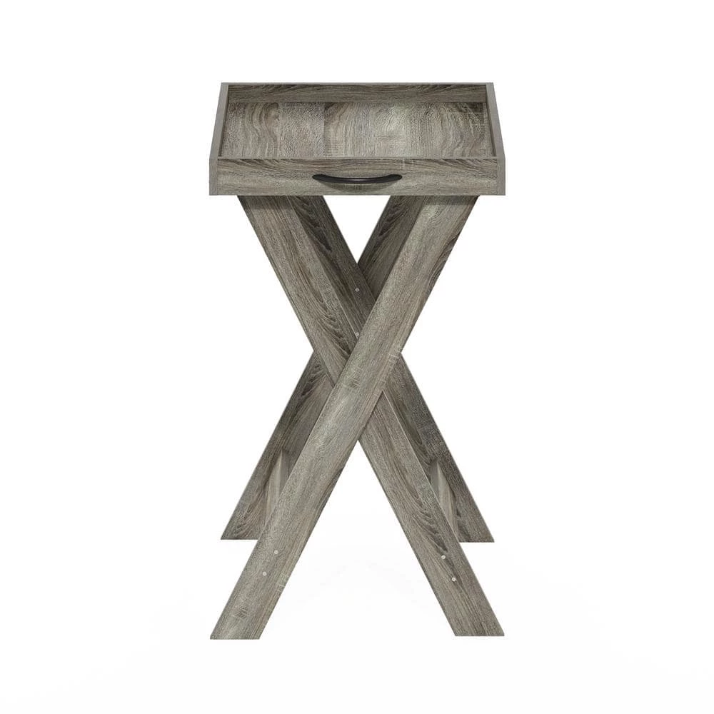 Montale 18.9 in. French Oak Rectangle Wood End Table with Removable Tray by Furinno 3 Montale 18.9 in. French Oak Rectangle Wood End Table with Removable Tray by Furinno - Image 3