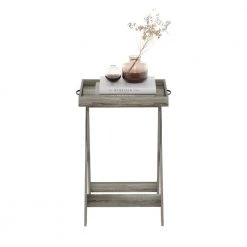 Montale 18.9 in. French Oak Rectangle Wood End Table with Removable Tray by Furinno 15 Montale 18.9 in. French Oak Rectangle Wood End Table with Removable Tray by Furinno -Furinno Sales french oak furinno end side tables 19020gyw fa 1000