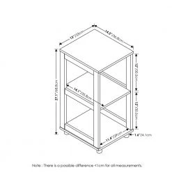 Romain 12.99 in. French Oak Rectangle Wood 2-Tier Tall End Table by Furinno 11 Romain 12.99 in. French Oak Rectangle Wood 2-Tier Tall End Table by Furinno -Furinno Sales french oak furinno end side tables 19031gyw 4f 1000
