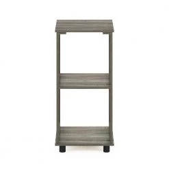 Romain 12.99 in. French Oak Rectangle Wood 2-Tier Tall End Table by Furinno 10 Romain 12.99 in. French Oak Rectangle Wood 2-Tier Tall End Table by Furinno -Furinno Sales french oak furinno end side tables 19031gyw c3 1000