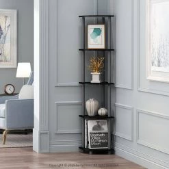 Turn-N-Tube 57.7 in. French Oak Grey Wood 5-Shelf Modern Bookcase (2-Pack) by Furinno -Furinno Sales french oak grey furinno bookcases bookshelves 2 99811gyw 31 1000