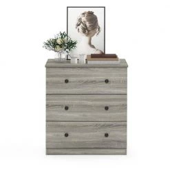 Tidur Simple Design French Oak Grey 3-Drawer Chest of Drawers (30.91 in. H x 27.72 in W x 15.75 in. D) by Furinno -Furinno Sales french oak grey furinno chest of drawers 19154gywf 77 1000