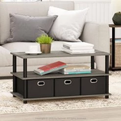 Frans 32 in. Oak Gray Medium Rectangle Particle Board Coffee Table with Drawer Bins by Furinno 9 Frans 32 in. Oak Gray Medium Rectangle Particle Board Coffee Table with Drawer Bins by Furinno -Furinno Sales french oak grey furinno coffee tables 18069gywbkbk 31 1000