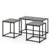 Camnus Modern Living 3-Piece 30 in. Oak/Gray Medium Rectangle Wood Coffee Table Set by Furinno
