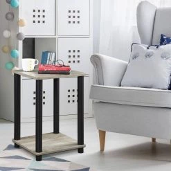 Hadyn 20 in. French Oak Grey Simple End Table (2-Set) by Furinno -Furinno Sales french oak grey furinno end side tables 2 99800gyw 31 1000