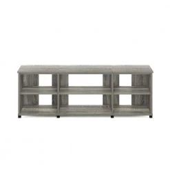 Montale 59 in. French Oak Grey TV Stand with Shelves for TV up to 65 in. by Furinno -Furinno Sales french oak grey furinno tv stands 19152gyw 4f 1000