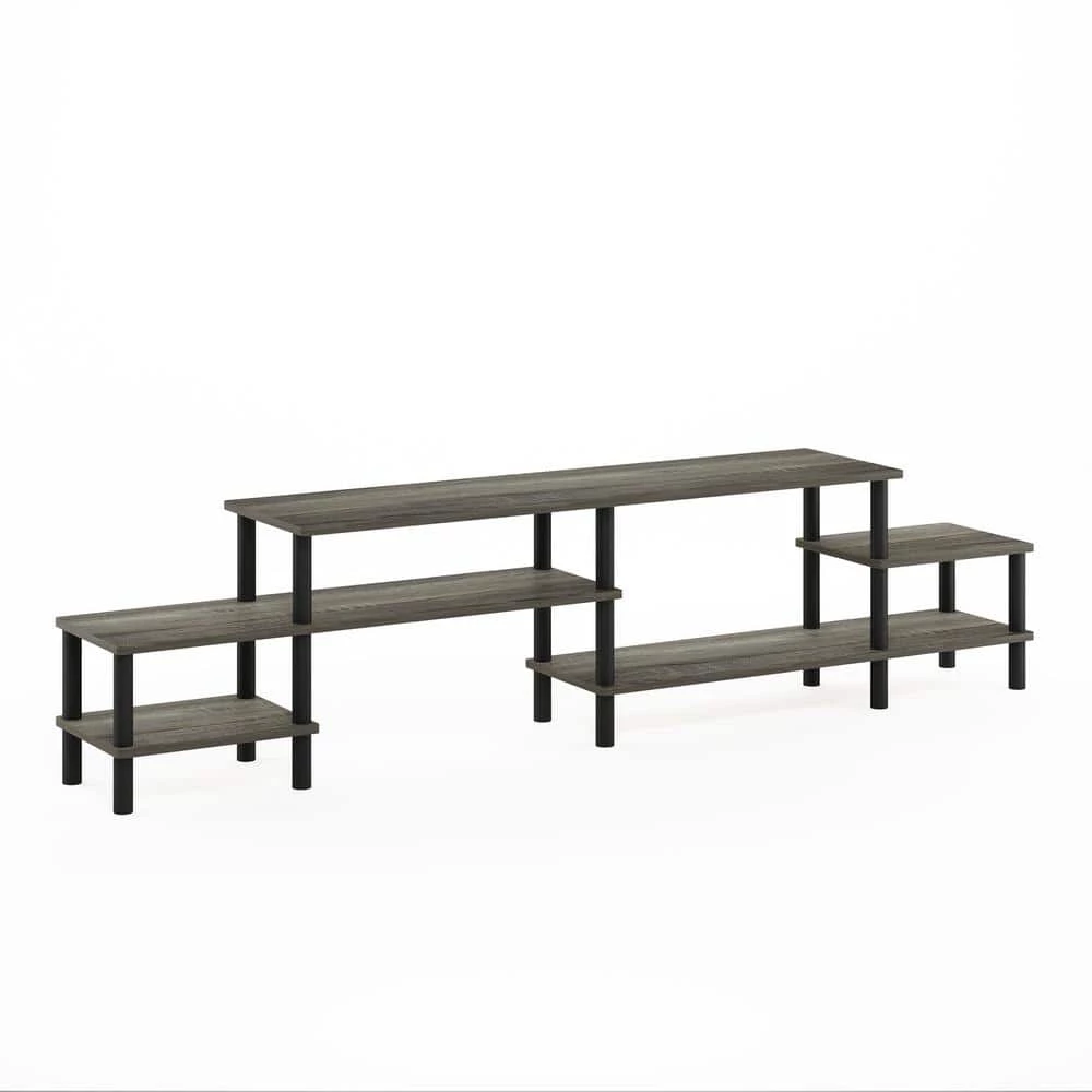 Turn-N-Tube 77.87 in. French Oak Grey Grand Entertainment Center Fits TV's up to 55 in. with Open Storage by Furinno 4 Turn-N-Tube 77.87 in. French Oak Grey Grand Entertainment Center Fits TV's up to 55 in. with Open Storage by Furinno - Image 4