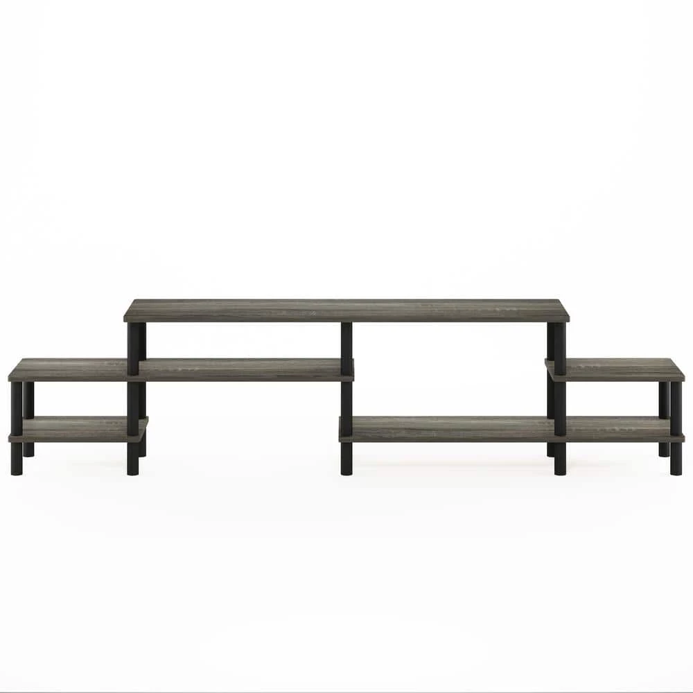 Turn-N-Tube 77.87 in. French Oak Grey Grand Entertainment Center Fits TV's up to 55 in. with Open Storage by Furinno 1 Turn-N-Tube 77.87 in. French Oak Grey Grand Entertainment Center Fits TV's up to 55 in. with Open Storage by Furinno