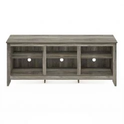 Jensen 60 in. French Oak Grey Entertainment Center Fits TV's up to 65 in. with Cable Management by Furinno -Furinno Sales french oak grey furinno tv stands 21272gywf 4f 1000