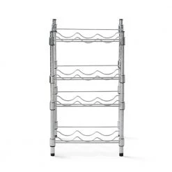 Wayar 12-Bottle Silver Chrome 4-Tier Wine Rack by Furinno