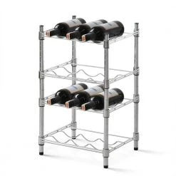 Wayar 12-Bottle Silver Chrome 4-Tier Wine Rack by Furinno -Furinno Sales furinno wine racks ws60334 c3 1000