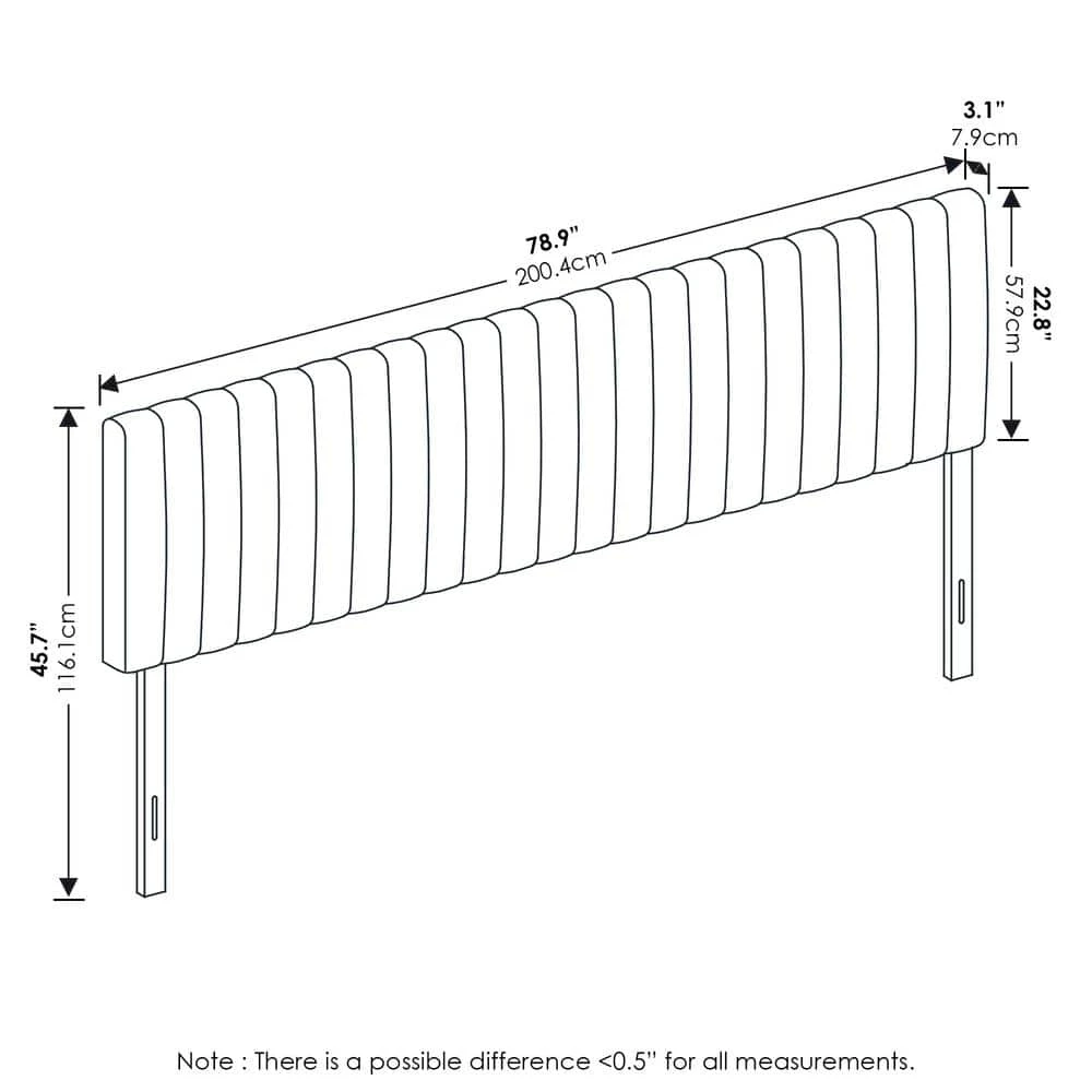 Roanne Upholstered King Glacier Tufted Headboard by Furinno 3 Roanne Upholstered King Glacier Tufted Headboard by Furinno - Image 3