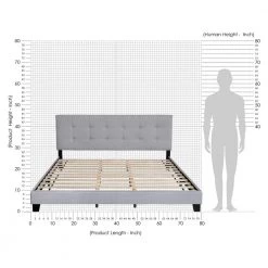 Laval Glacier King Button Tufted Bed Frame by Furinno 11 Laval Glacier King Button Tufted Bed Frame by Furinno -Furinno Sales glacier furinno platform beds fb17020k gl 1f 1000