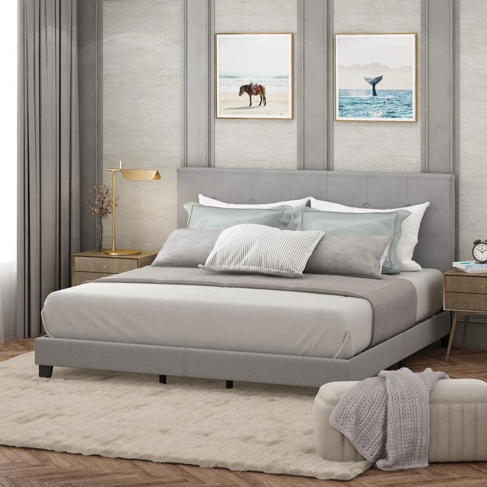 Laval Glacier King Button Tufted Bed Frame by Furinno 7 Laval Glacier King Button Tufted Bed Frame by Furinno - Image 7