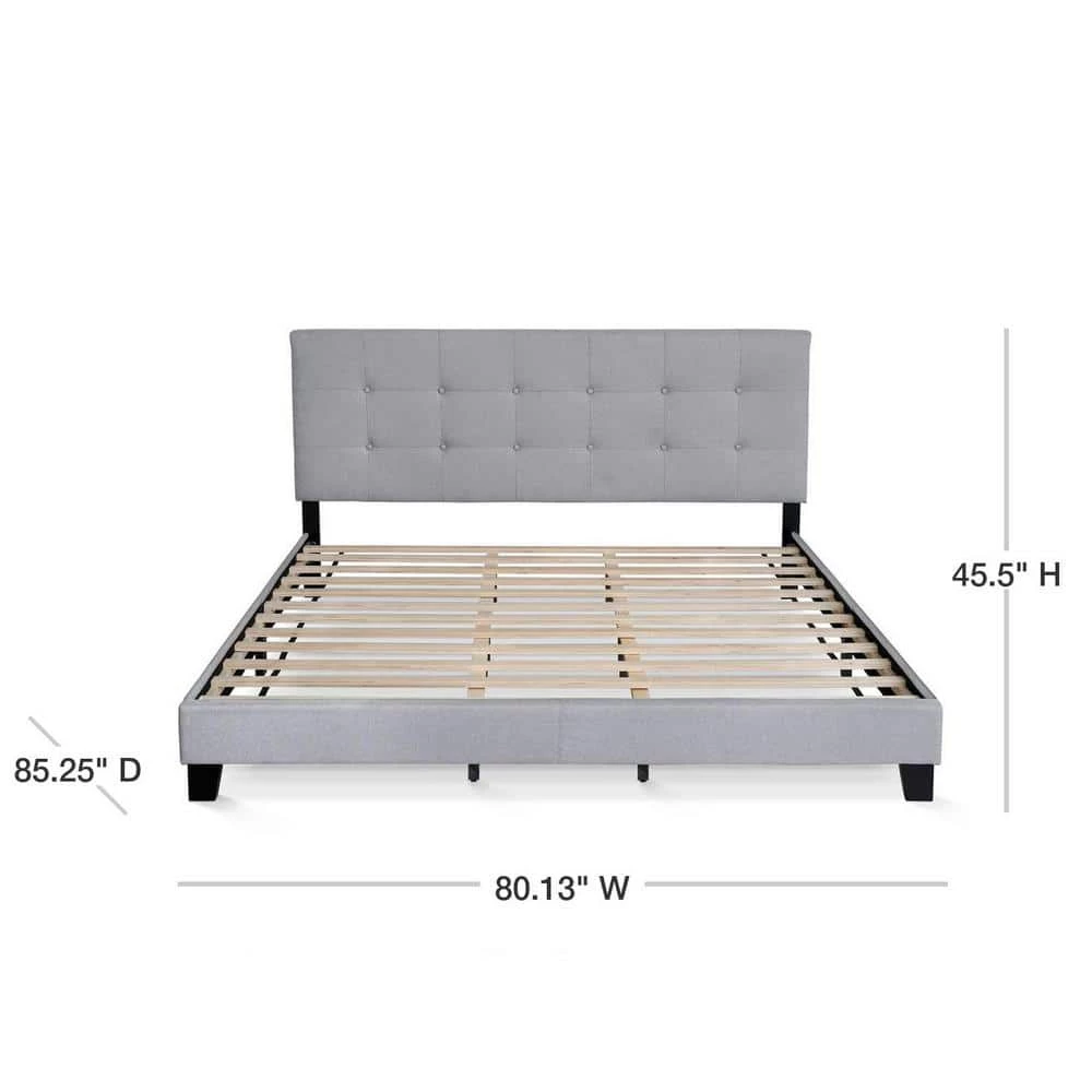 Laval Glacier King Button Tufted Bed Frame by Furinno 3 Laval Glacier King Button Tufted Bed Frame by Furinno - Image 3