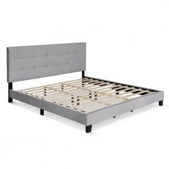 Laval Glacier King Button Tufted Bed Frame by Furinno