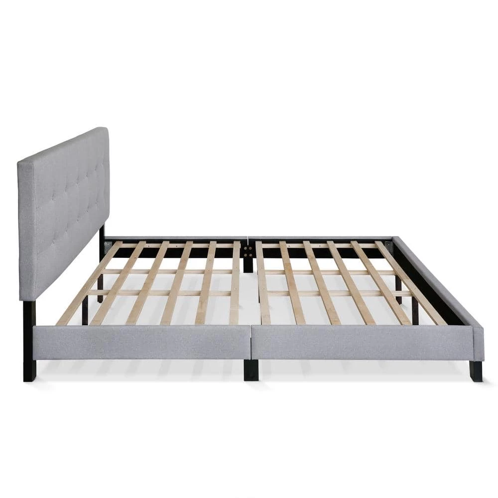 Laval Glacier King Button Tufted Bed Frame by Furinno 2 Laval Glacier King Button Tufted Bed Frame by Furinno - Image 2