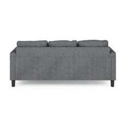 Bayonne 75.9 in. Gunmetal Polyester 3-Seater Lawson Sofa with Square Arms by Furinno -Furinno Sales gunmetal furinno sofas couches fs193292gm 44 1000