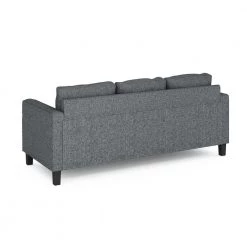 Bayonne 75.9 in. Gunmetal Polyester 3-Seater Lawson Sofa with Square Arms by Furinno -Furinno Sales gunmetal furinno sofas couches fs193292gm fa 1000