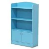 KidKanac 38.58 in. Light Blue Faux Wood 4-shelf Standard Bookcase with Doors by Furinno