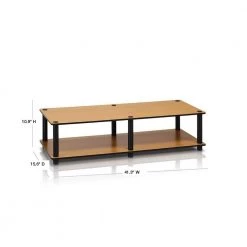 Just No Tools 41 in. Light Cherry Particle Board TV Stand Fits TVs Up to 55 in. with Open Storage by Furinno -Furinno Sales light cherry furinno tv stands 11175lc bk bk 40 1000