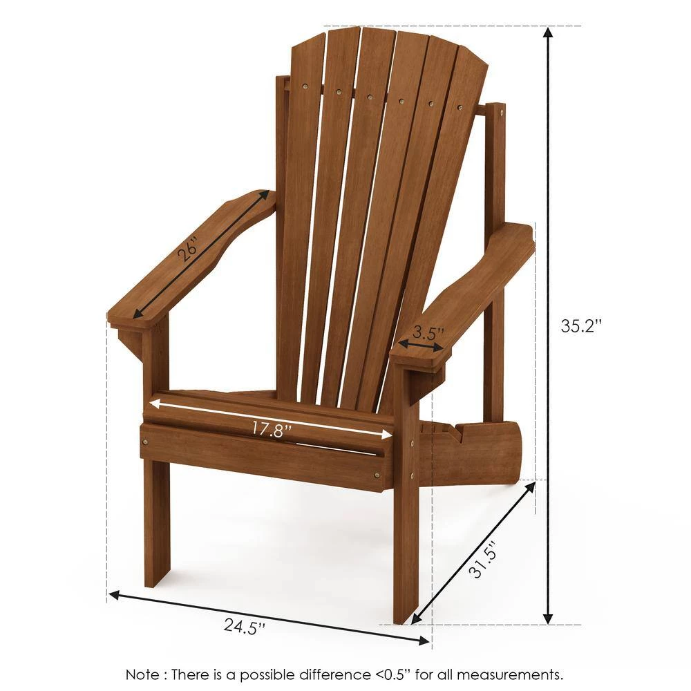 Tioman Small Hardwood Adirondack Patio Chair in Teak Oil by Furinno 2 Tioman Small Hardwood Adirondack Patio Chair in Teak Oil by Furinno - Image 2