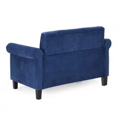 Bastia 47.6 in. Navy Button Tufted Velvet 2-Seater Loveseat with Nailheads by Furinno 16 Bastia 47.6 in. Navy Button Tufted Velvet 2-Seater Loveseat with Nailheads by Furinno -Furinno Sales navy velvet furinno loveseats fs193311vnv 44 1000