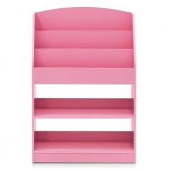 KidKanac 37.01 in. Pink Faux Wood 5-shelf Etagere Bookcase with Storage by Furinno