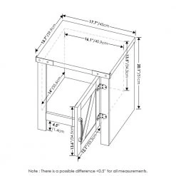 Jensen Farmhouse 17.72 in. Rustic Brown Rectangle Wood End Table with Barn Door (Set of 2) by Furinno -Furinno Sales rustic brown furinno end side tables 2fh22002rbr c3 1000