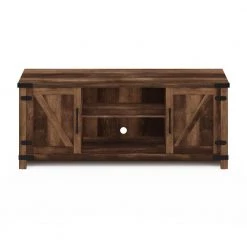 Jensen 58.35 in. Rustic Brown Farmhouse TV Stand Fits TV's up to 60 in. with Cable Management by Furinno -Furinno Sales rustic brown furinno tv stands fh22009rbr 4f 1000