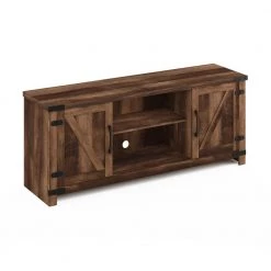 Jensen 58.35 in. Rustic Brown Farmhouse TV Stand Fits TV's up to 60 in. with Cable Management by Furinno