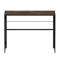 Riau 39 in. Rustic Oak/Black No Tool Wooden Computer Desk with Metal Frame by Furinno -Furinno Sales rustic oak furinno computer desks fm1050robk c3 1000