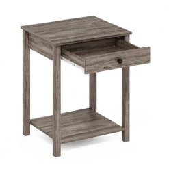 Montale 17.7 in. Rustic Oak Rectangle Wood Side Table with Drawer by Furinno -Furinno Sales rustic oak furinno end side tables 20231ro 44 1000