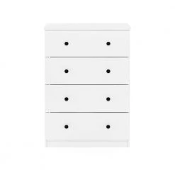 Tidur Simple Design 4-Drawer Solid White Chest of Drawers 40.16 in. H x 27.72 in. W x 15.75 in. D by Furinno -Furinno Sales solid white furinno chest of drawers 19155whs 4f 1000