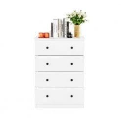 Tidur Simple Design 4-Drawer Solid White Chest of Drawers 40.16 in. H x 27.72 in. W x 15.75 in. D by Furinno -Furinno Sales solid white furinno chest of drawers 19155whs 77 1000