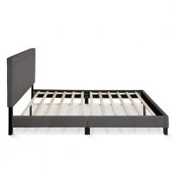 Laval Stone Queen Double Row Nail Head Bed Frame by Furinno -Furinno Sales stone furinno platform beds fb17023q st c3 1000
