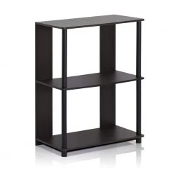 29.8 in. Walnut Wood 3-shelf Etagere Bookcase with Open Back by Furinno -Furinno Sales walnut furinno bookcases bookshelves 15070wnbk 4f 1000
